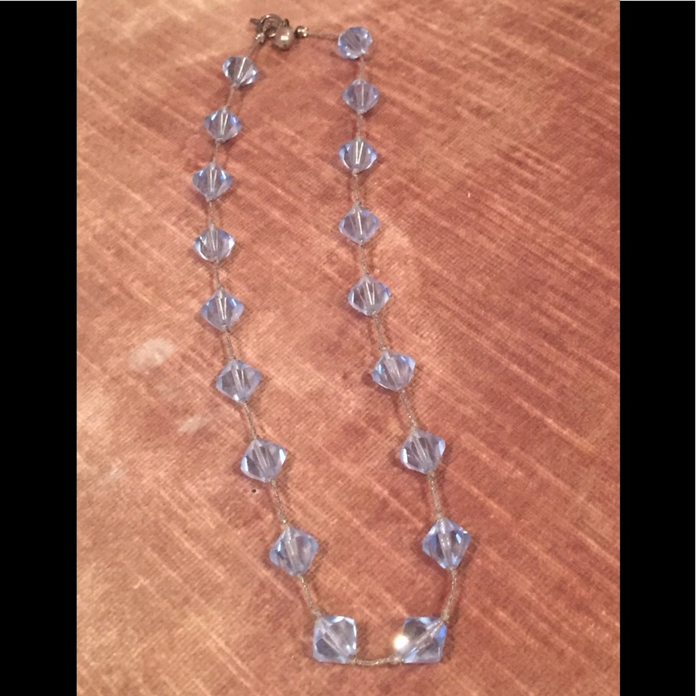 Handmade Blue Antique Swarovski Crystal Necklace - Picture 2 of 4